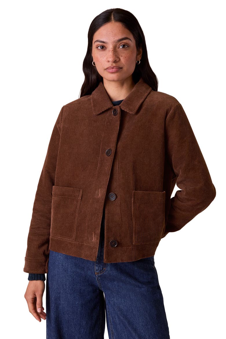 Cord Utility Jacket, Main, color, Chocolate