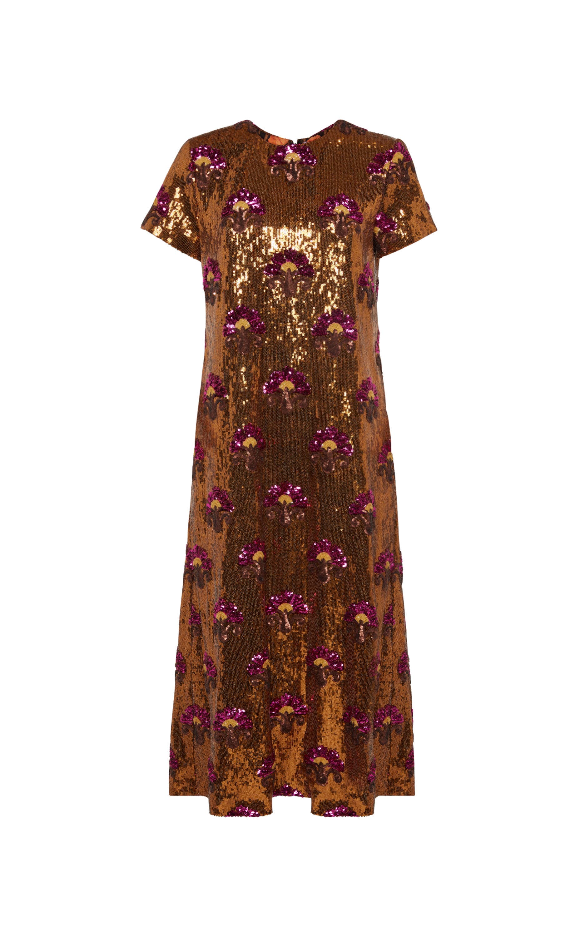 Super Swing Dress Textured Sequins Rust - image 2