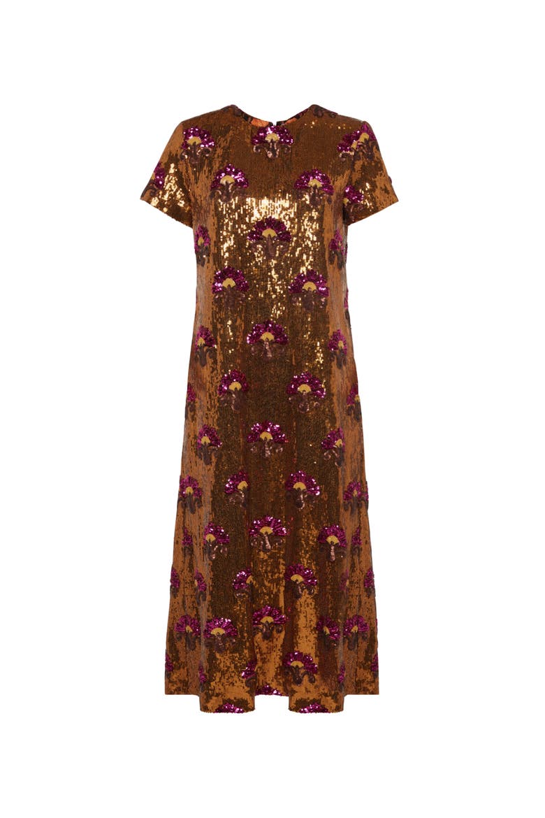 Super Swing Dress Textured Sequins Rust, Alternate, color, Textured Sequins Rust