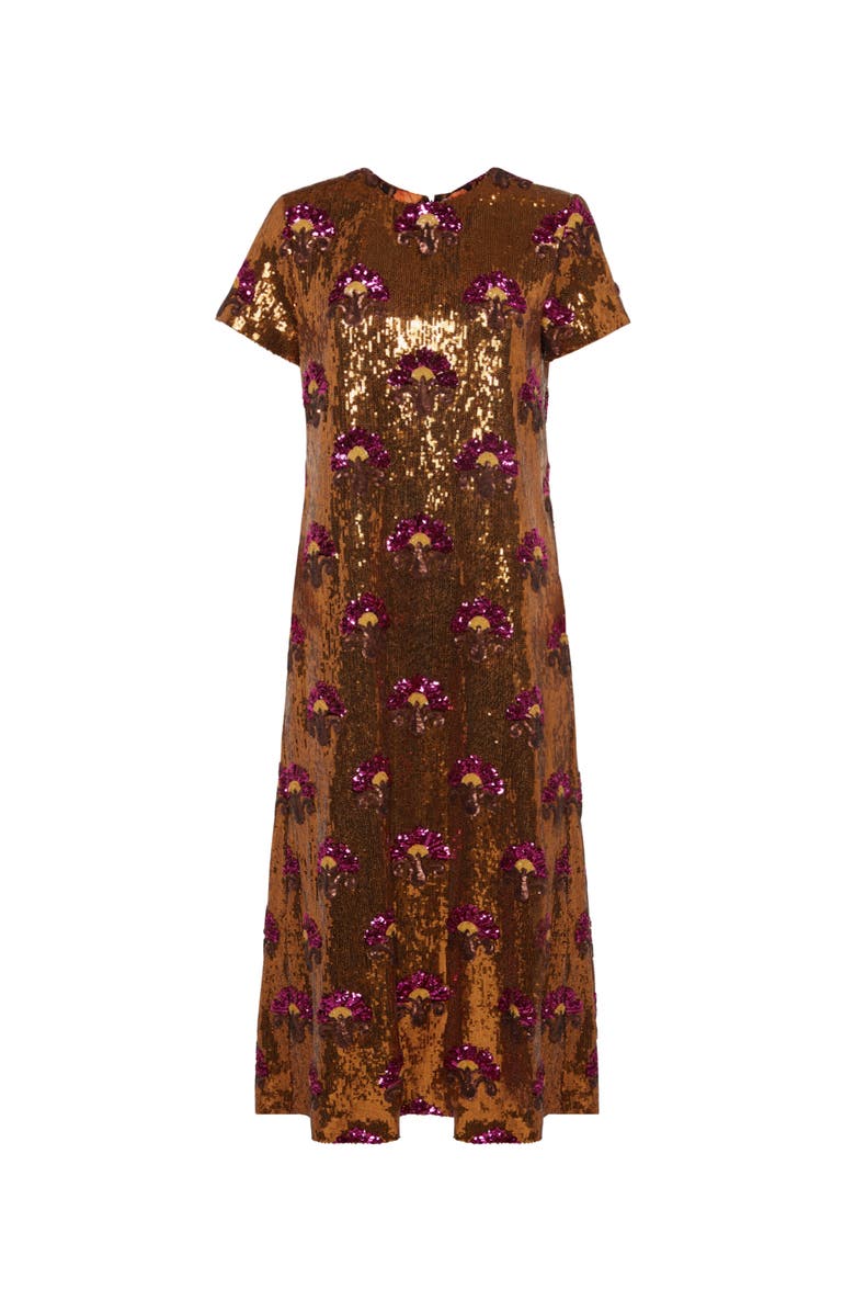 La DoubleJ Super Swing Dress Textured Sequins Rust, Alternate, color, Textured Sequins Rust
