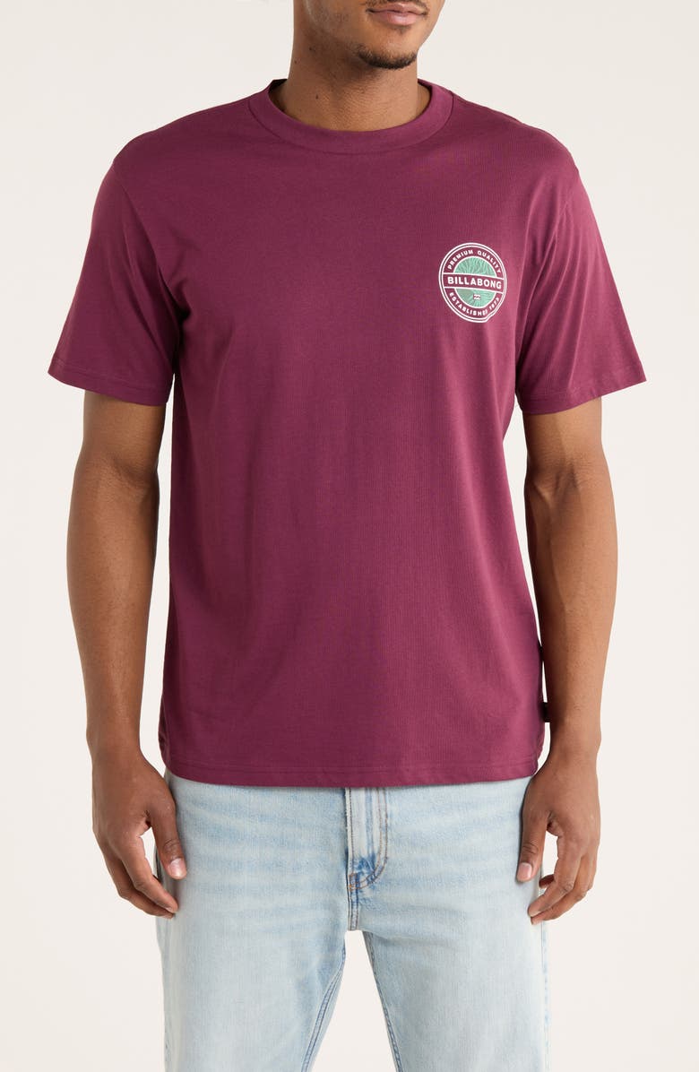 Billabong Rotor Fill Cotton Graphic T-Shirt, Main, color, Burgundy