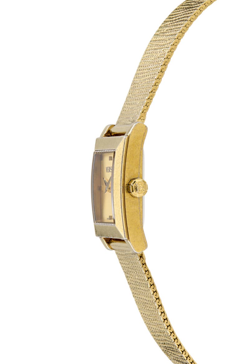 Reveal Square Goldtone Mesh Strap Watch, 22mm, Alternate, color, IP YELLOW GOLD