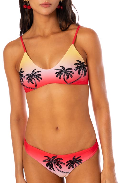 Maaji Cherry Palm Flirt Reversible Bikini Bottoms In Red