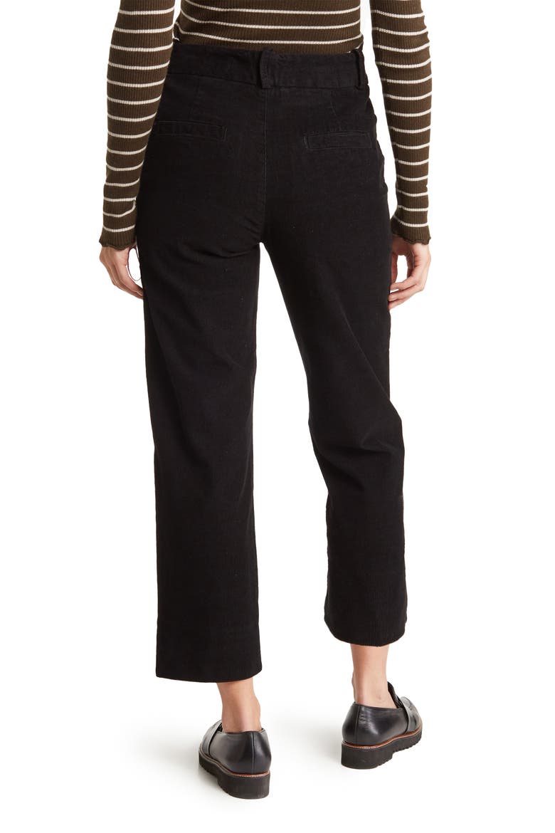 Elvie High Waist Corduroy Pants, Alternate, color, TRUE BLACK