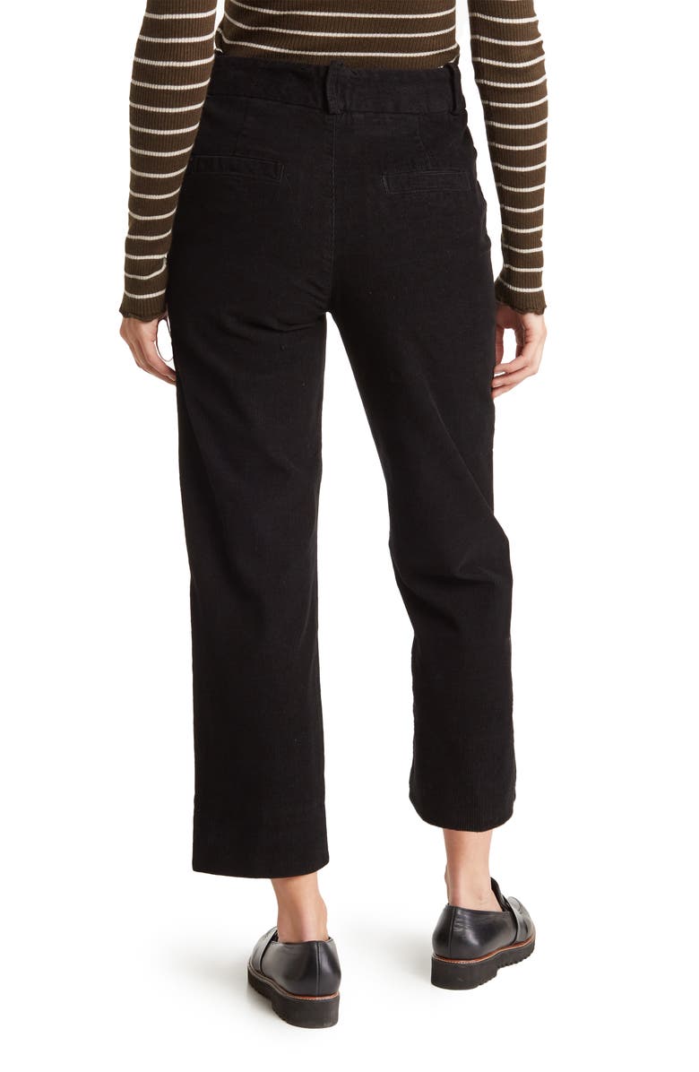 AG Elvie High Waist Corduroy Pants, Alternate, color, True Black