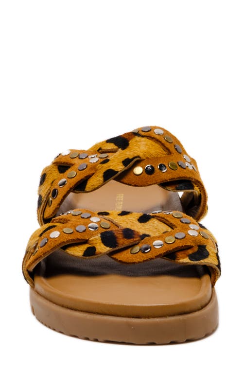 Free People Leo Genuine Calf Hair Sandal In Leopard Calf Hair