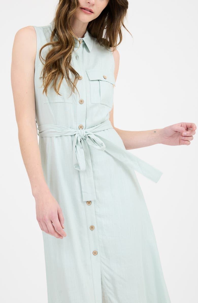 Belted Sleeveless Shirtdress