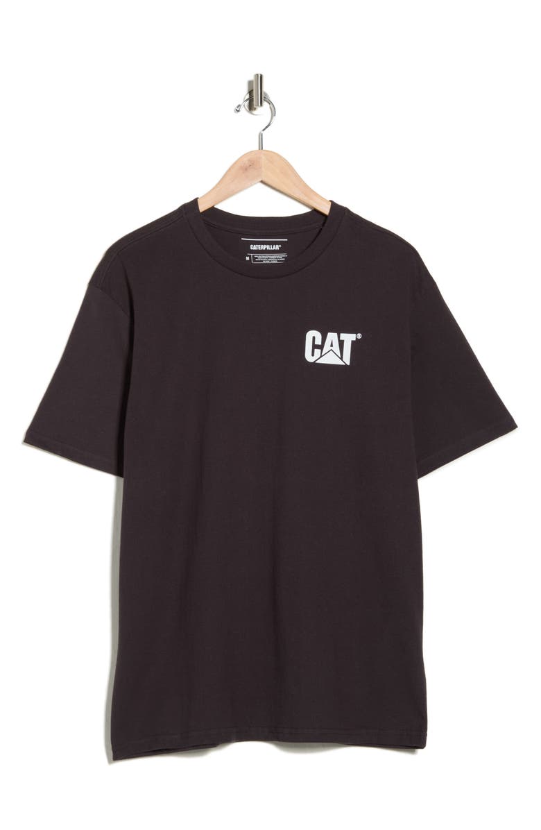 CAT WWR Logo Cotton Boxy Graphic T-Shirt, Alternate, color, Washed Black