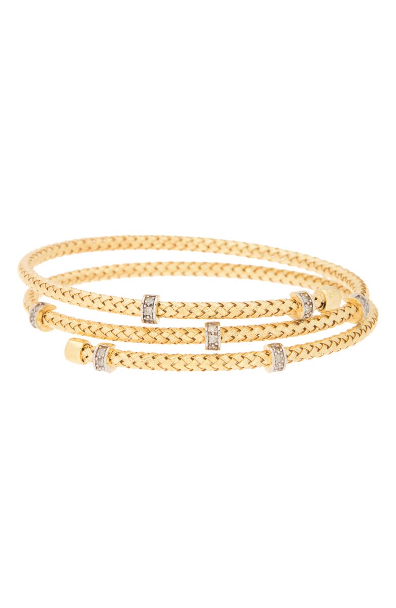 MESHMERISE Diamond Three-Row Braided Bracelet - 0.12ct., Main, color, Yellow