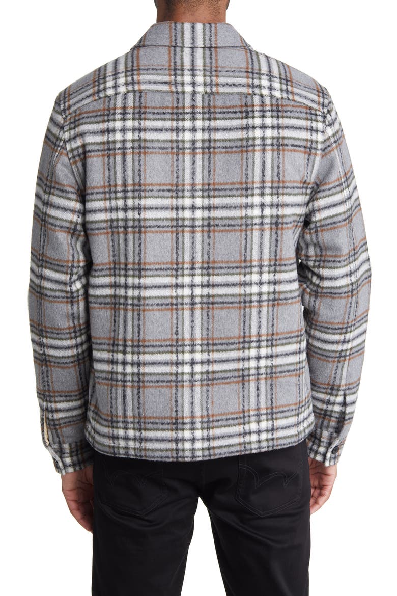 Xanetta Plaid Shirt Jacket, Alternate, color, GREY