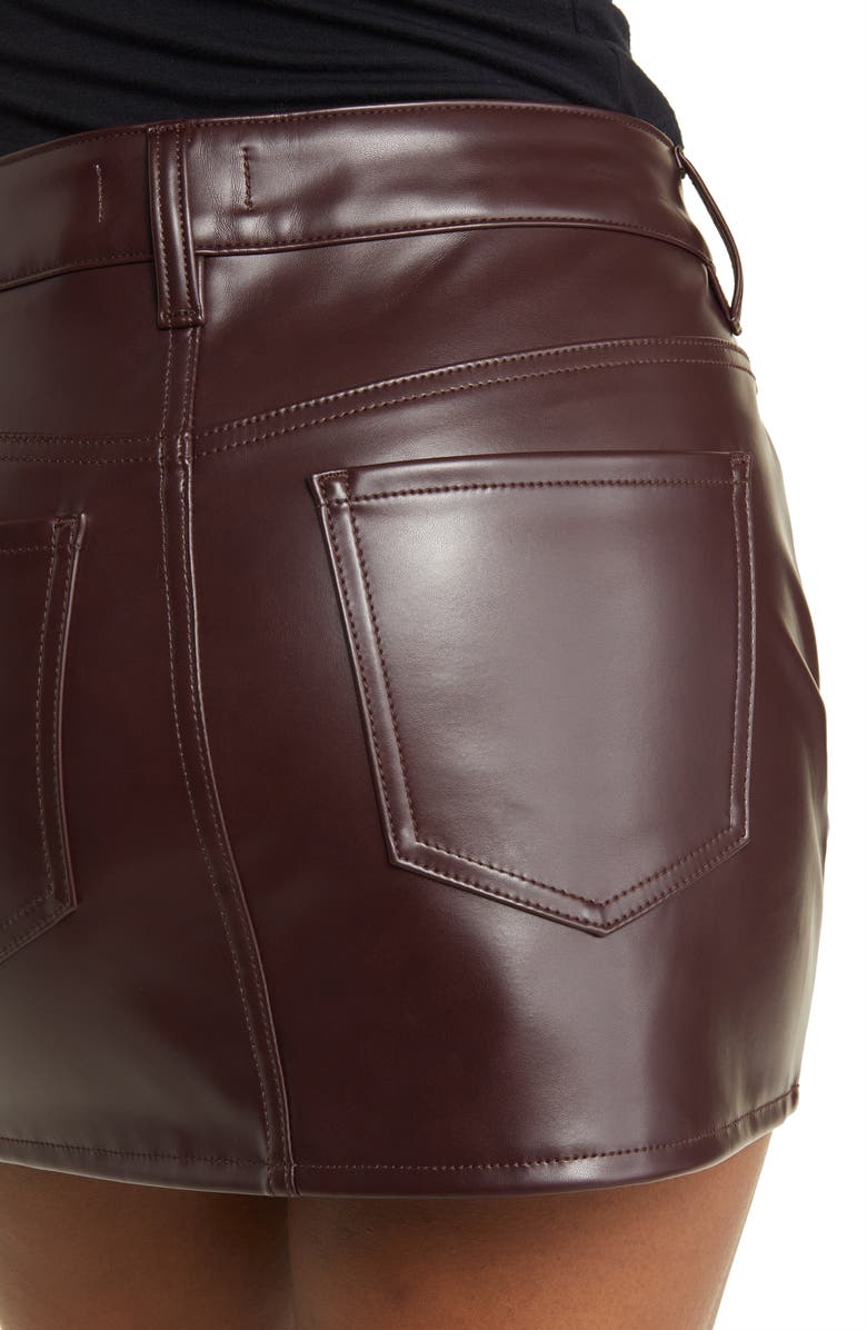 PacSun 5-Pocket Faux Leather Miniskirt, Alternate, color,
