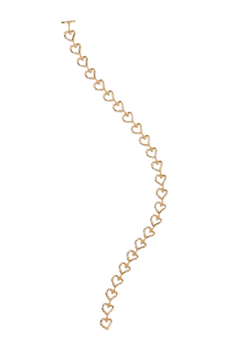 maje Gold-plated heart necklace, Alternate, color, Light Gold