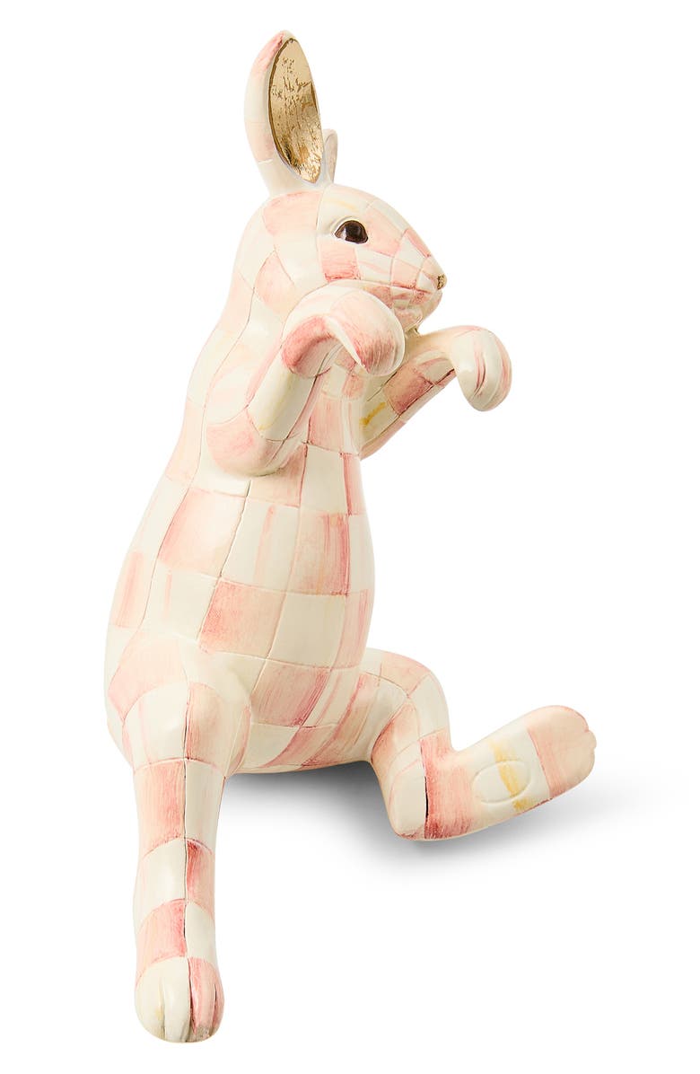 MACKENZIE CHILDS Rosy Check Funny Bunny Pot Climber, Main, color, Pink