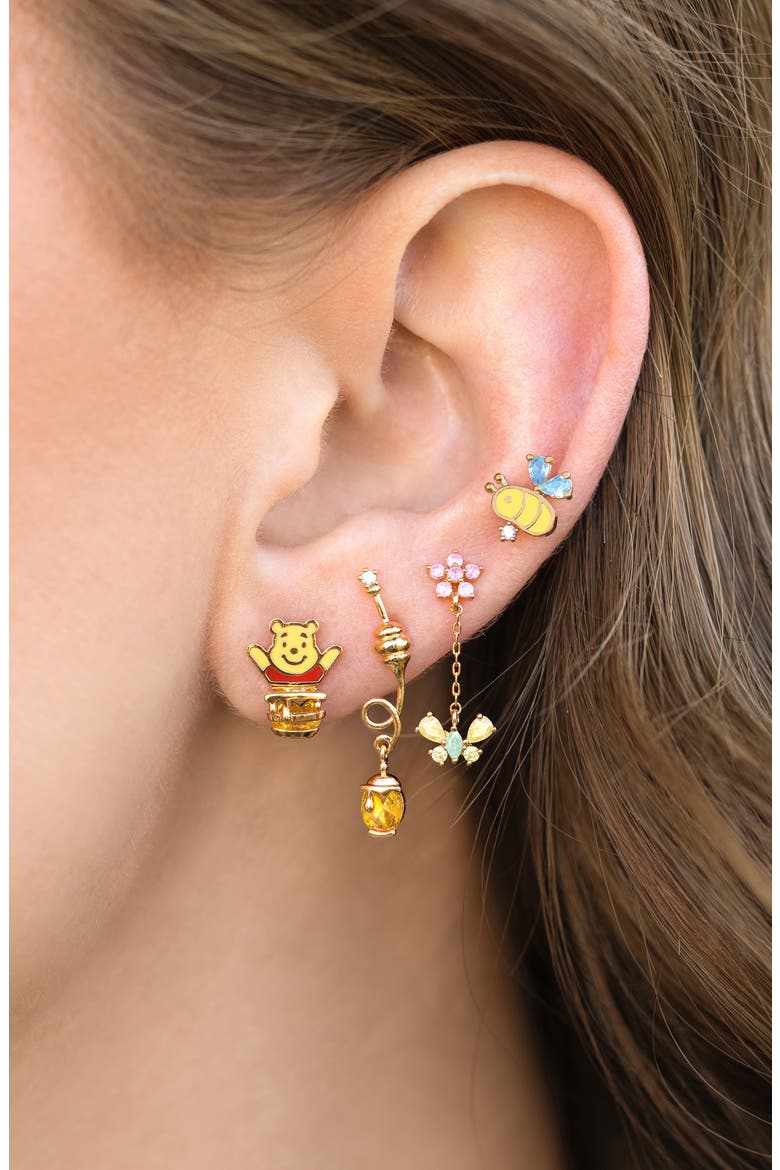 Disney Silly Old Bear Earrings Set, Alternate, color, GOLD