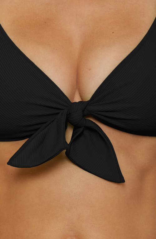 Becca Buckle Reversible Bikini Top In Black