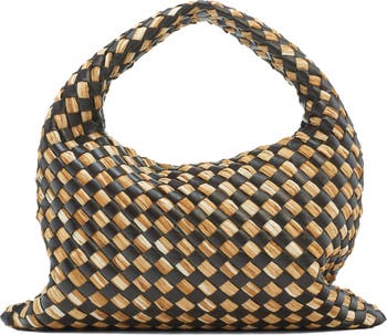 RAFFIA LEATHER FLAP BAG SMALL BLACK ラフィアレザー フラップ