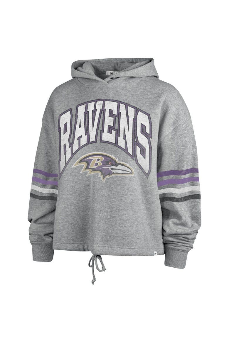 Women's '47 Heather Gray Baltimore Ravens Upland Bennett Pullover Hoodie, Alternate, color, Heather Gray