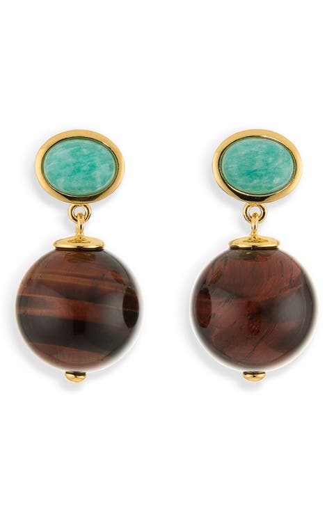Umbria Tiger's Eye Drop Earrings