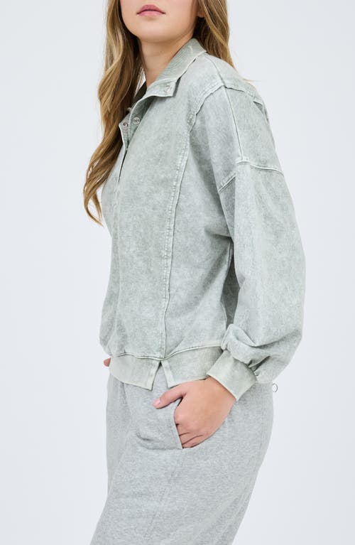 BLU PEPPER BLU PEPPER WASHED HALF SNAP SWEATSHIRT
