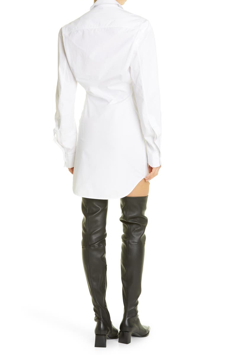 Alexander Wang Tailored Long Sleeve Cotton Button-Up Shirtdress, Alternate, color,