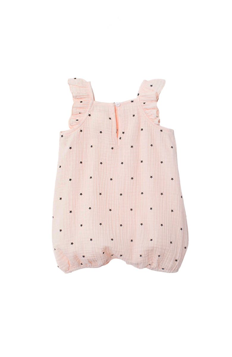 Mabel + Honey Stargirl Ruffled Sleeve Romper, Alternate, color, Pink