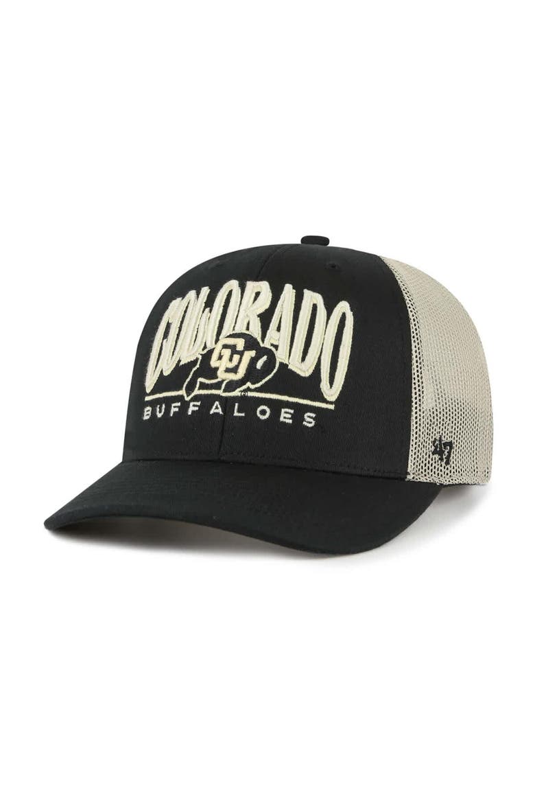 Men's '47 Black Colorado Buffaloes Arid Adjustable Trucker Hat, Main, color, Black