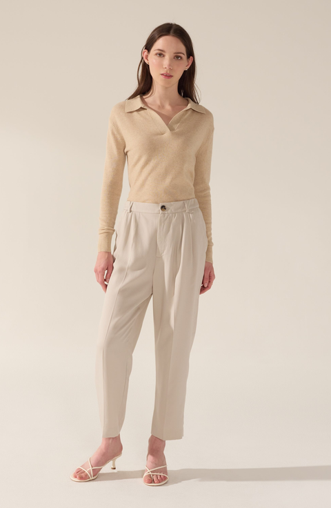 Camila Airy Cashmere Collared Sweater