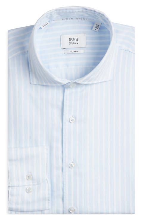 Soft Luxury Slim Fit Stripe Non-Iron Dress Shirt