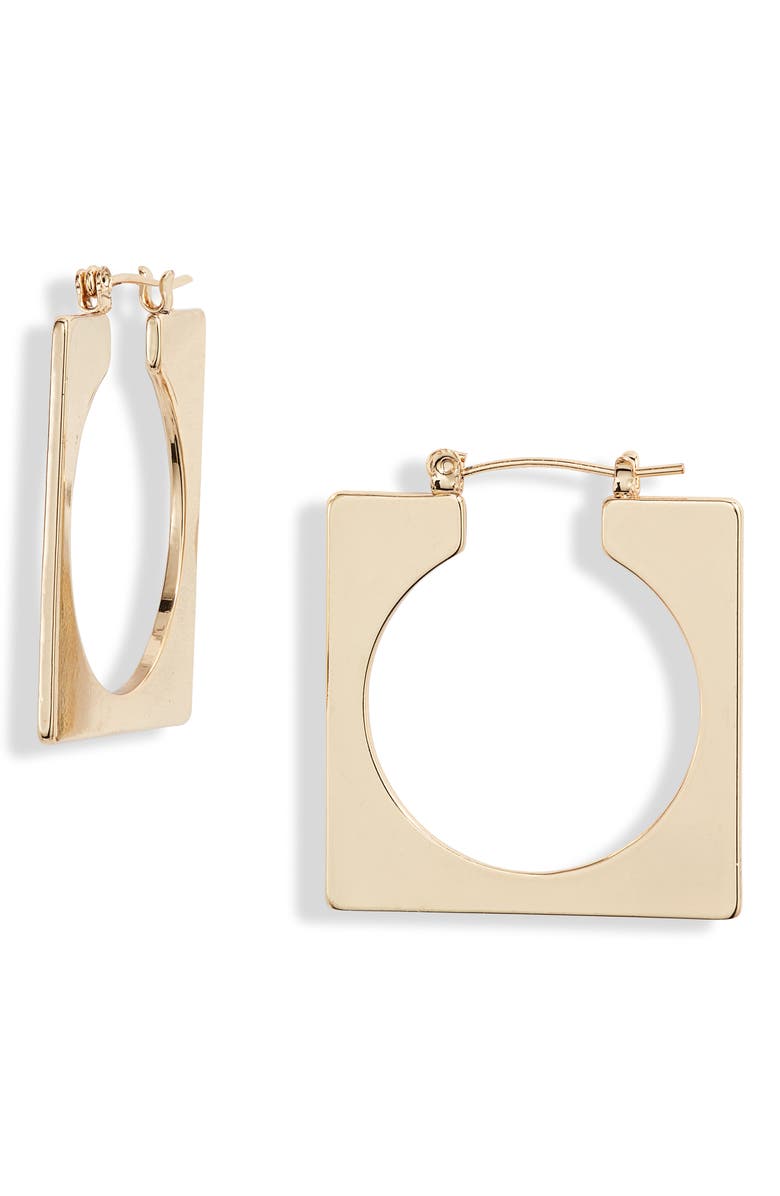 Ettika Geo Square Open Hoop Earrings, Main, color,