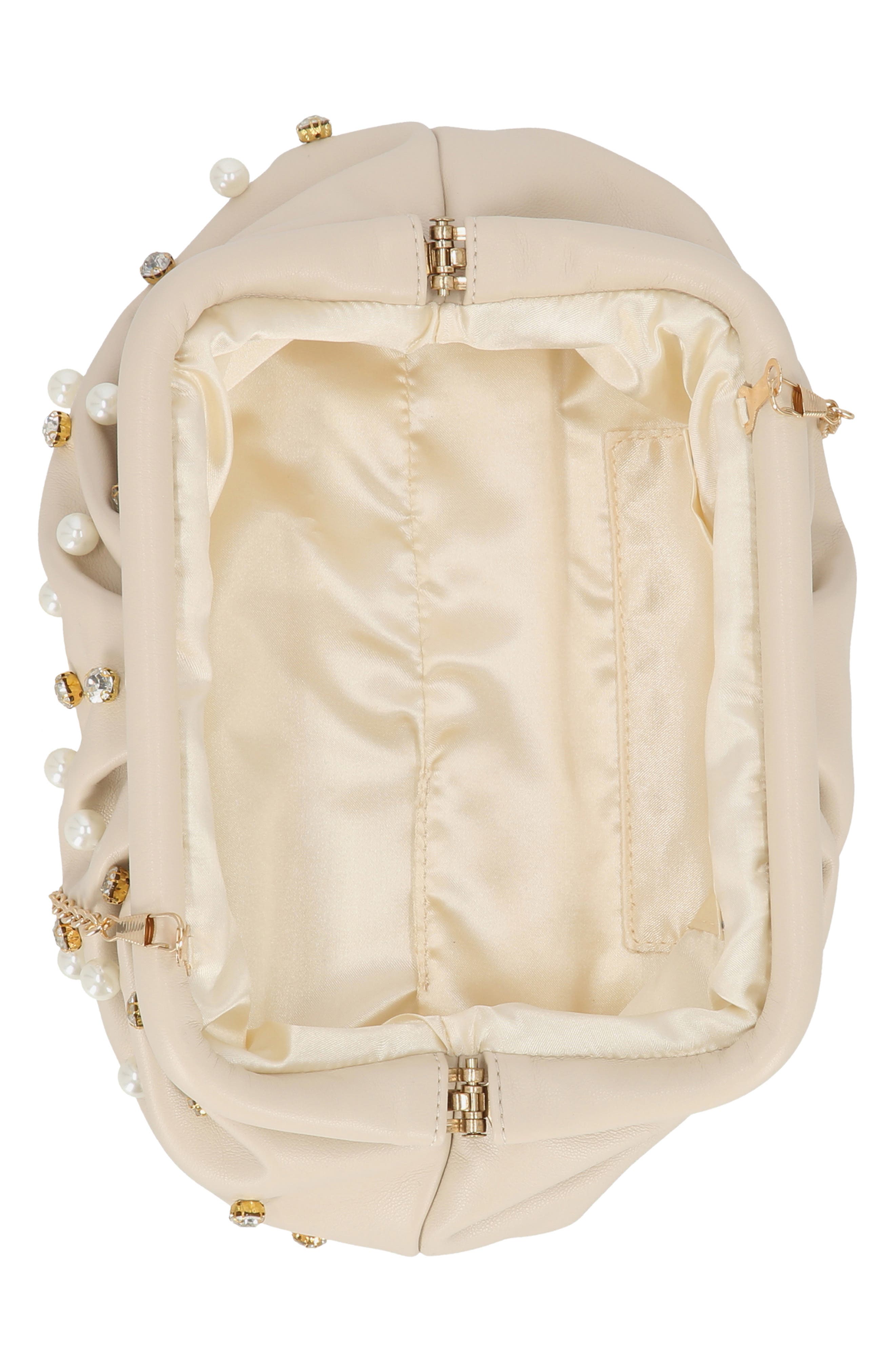 Violetta Studded Clutch, Alternate, color, BONE