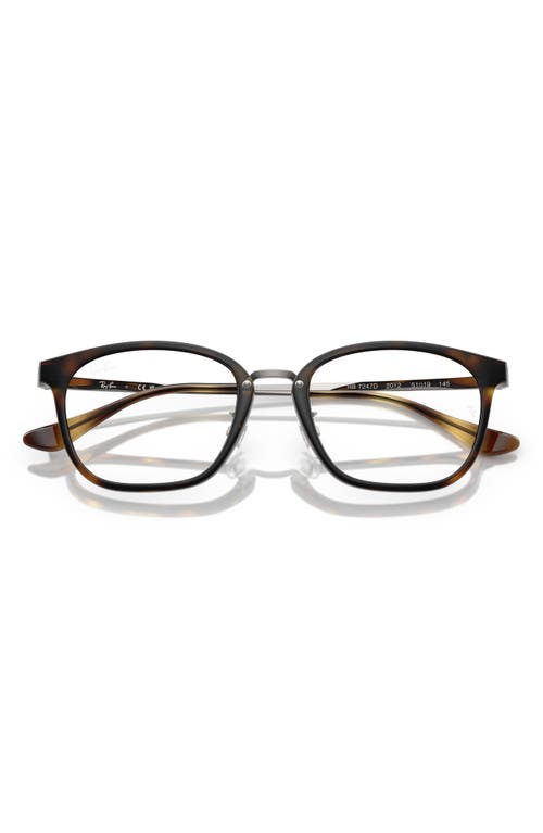 Ray Ban Ray-ban 51mm Square Optical Glasses In Havana