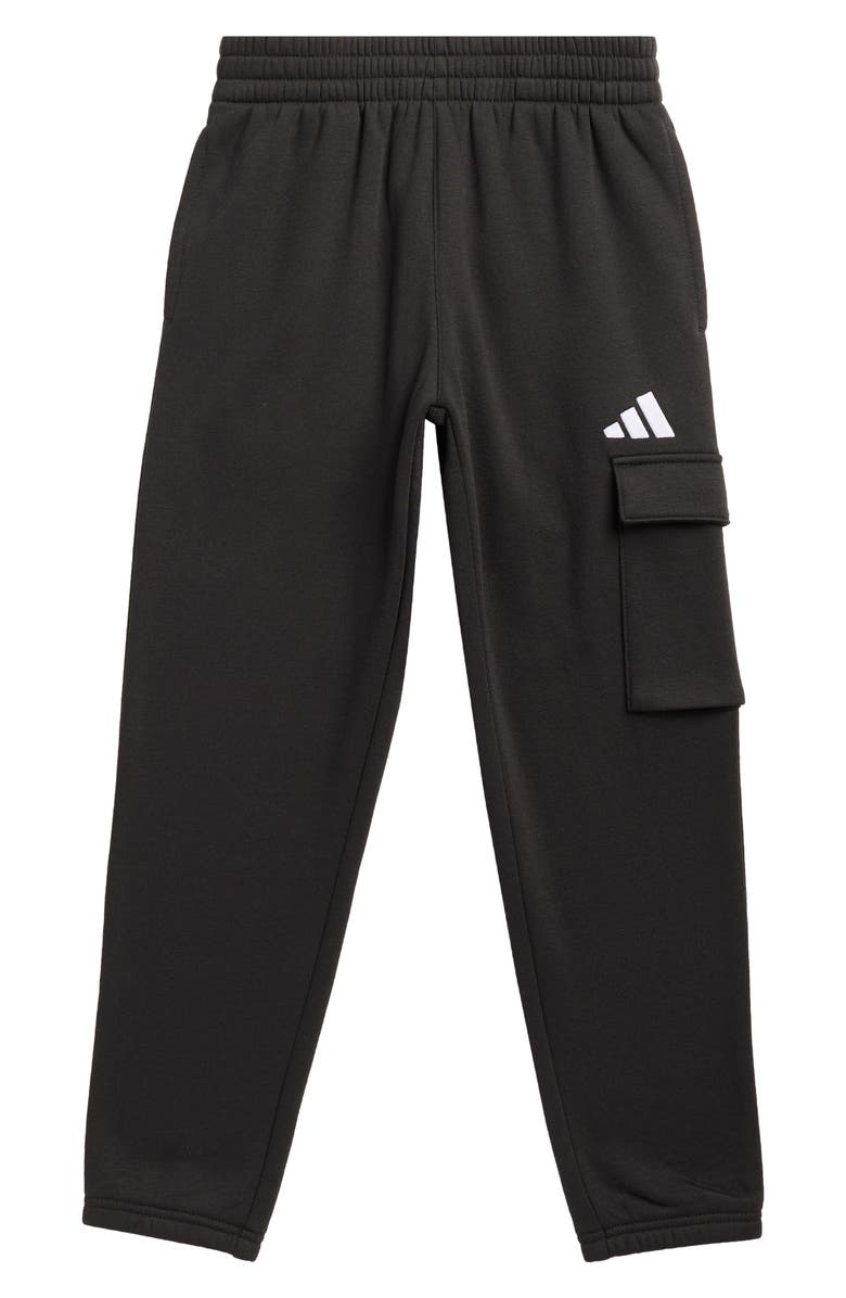 adidas Kids' Cotton Blend Fleece Cargo Sweatpants, Main, color, Black
