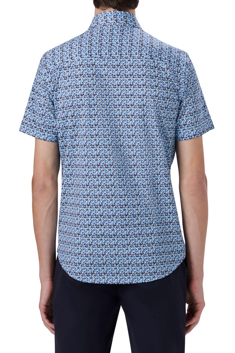 OoohCotton® Button-Up Short Sleeve Shirt, Alternate, color, CLASSIC BLUE