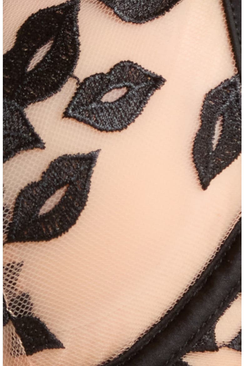 Marian Embroidered Mesh Underwire Bra, Alternate, color, BLACK/ SHEER