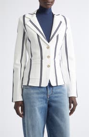 ST. JOHN Carter Stripe Roma Crepe Knit Jacket