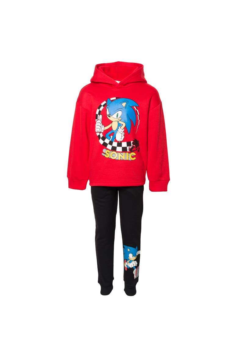 Sonic the Hedgehog 2-Piece Fleece Hoodie and Pants Set, Alternate, color, Sonic Red Black
