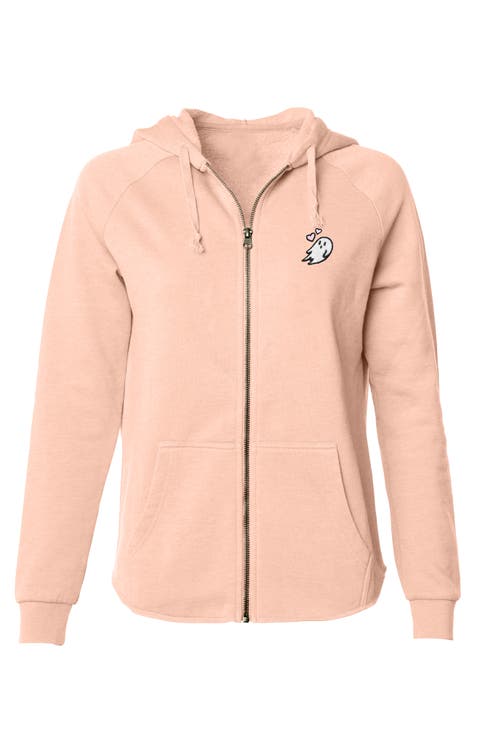 Heartly Ghost Zip Fleece Hoodie