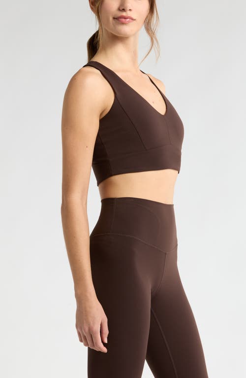 Zella Studio Luxe V-neck Racerback Sports Bra In Black
