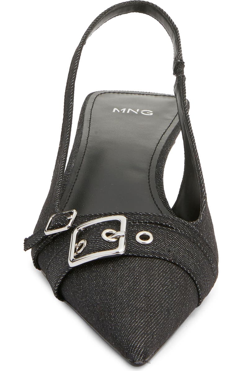 MANGO Mecha Kitten Heel Pointed Toe Pump, Alternate, color, Navy