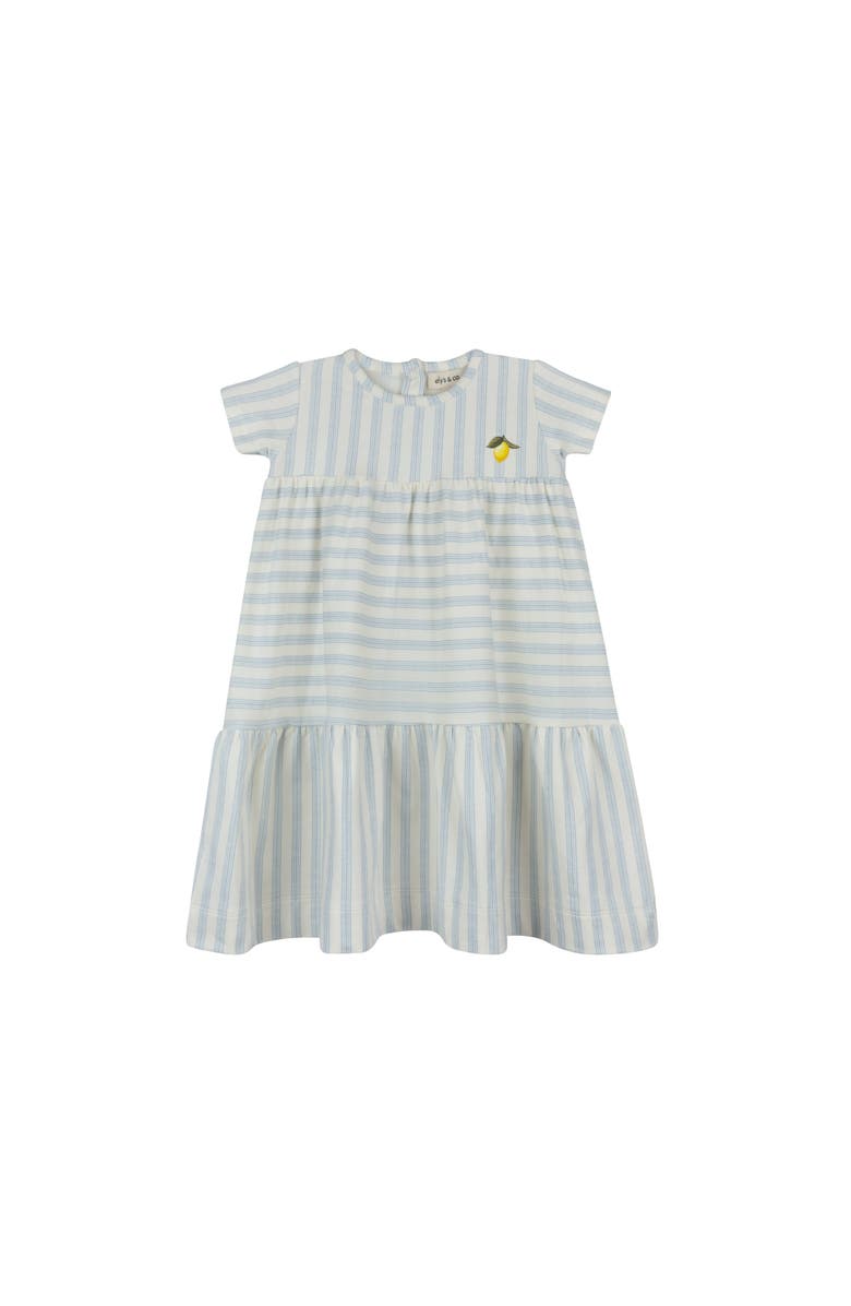 Ely's & Co. Lemon Peach Collection - Girls Short Sleeve Dress, Main, color, Lemon
