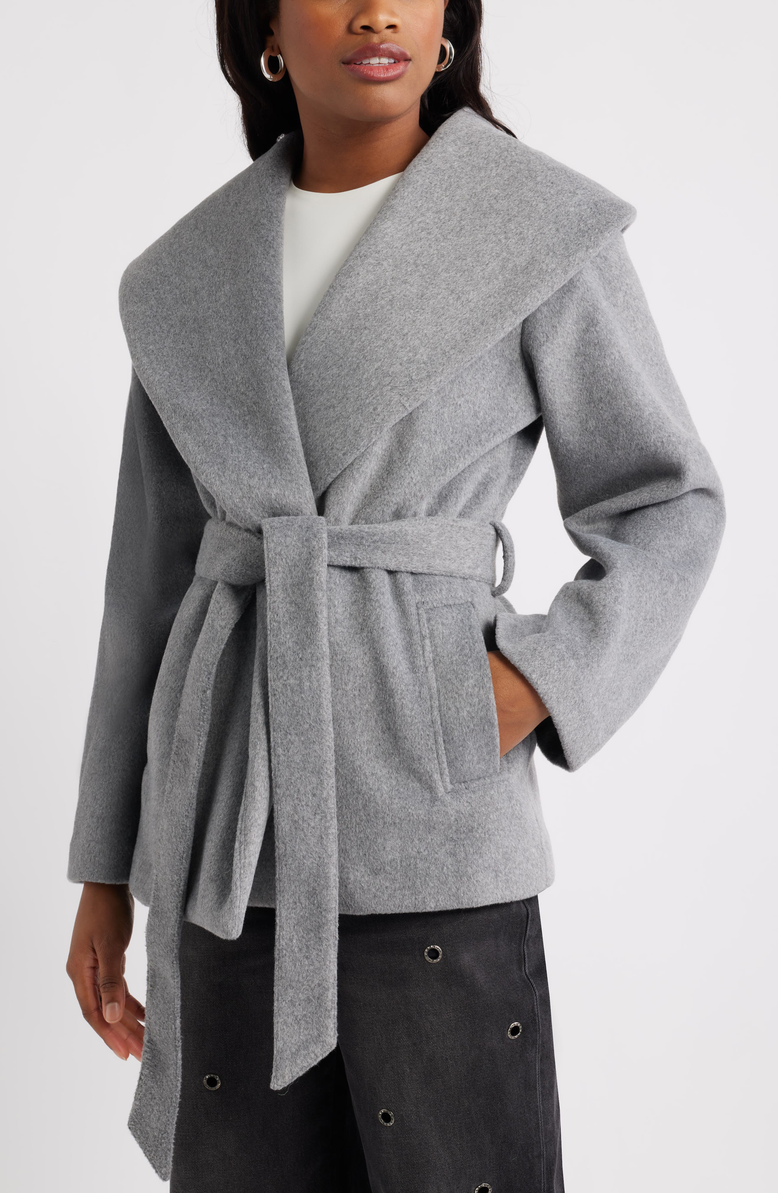 Open Edit Wrap Robe Coat (Women) | Nordstrom