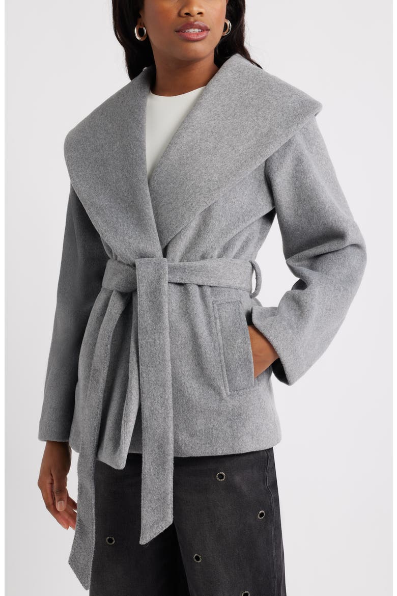 Wrap Robe Coat, Alternate, color, GREY HEATHER
