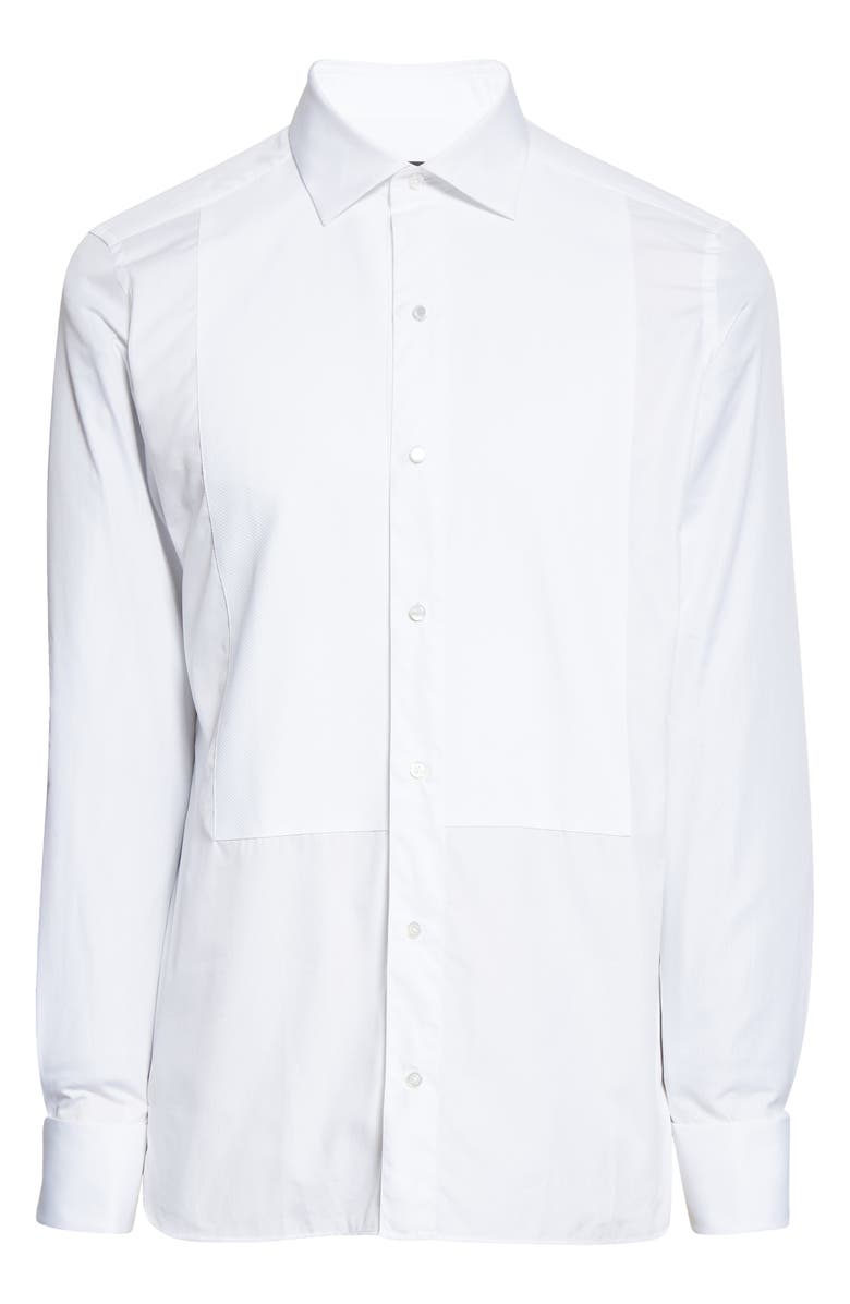 ZEGNA Cotton Tuxedo Shirt, Alternate, color, White