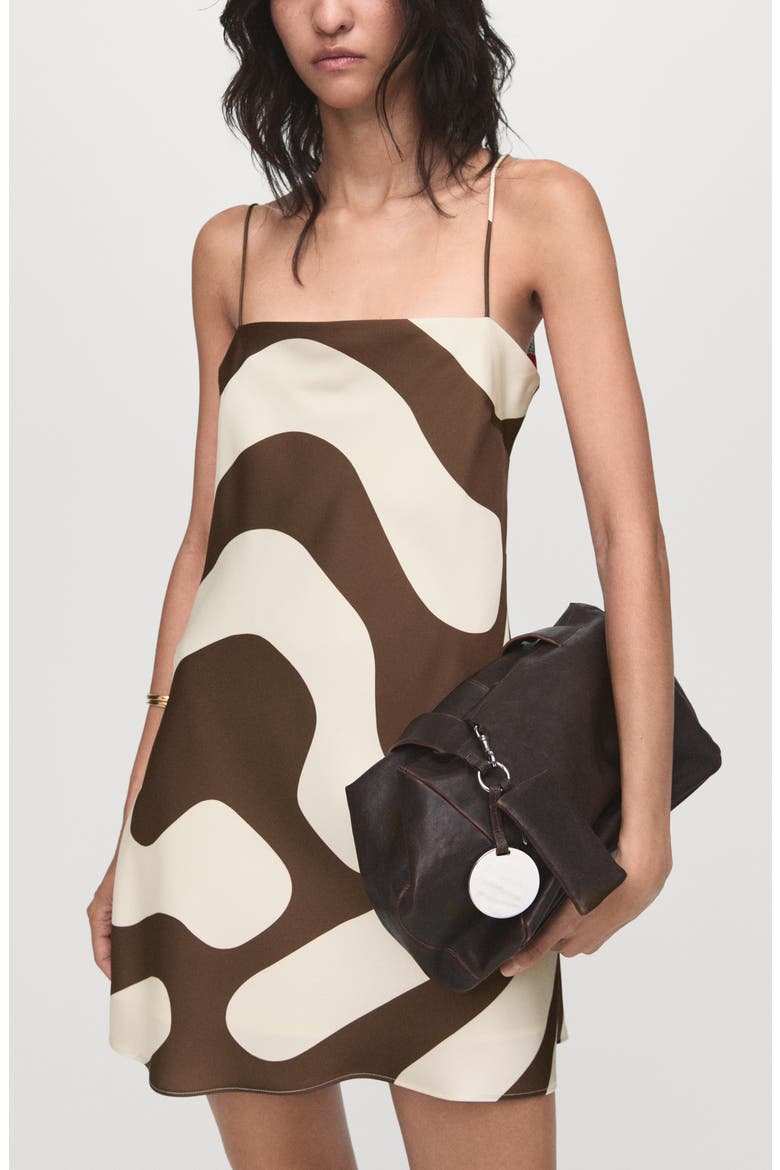Just Print Sleeveless Minidress, Alternate, color, BROWN