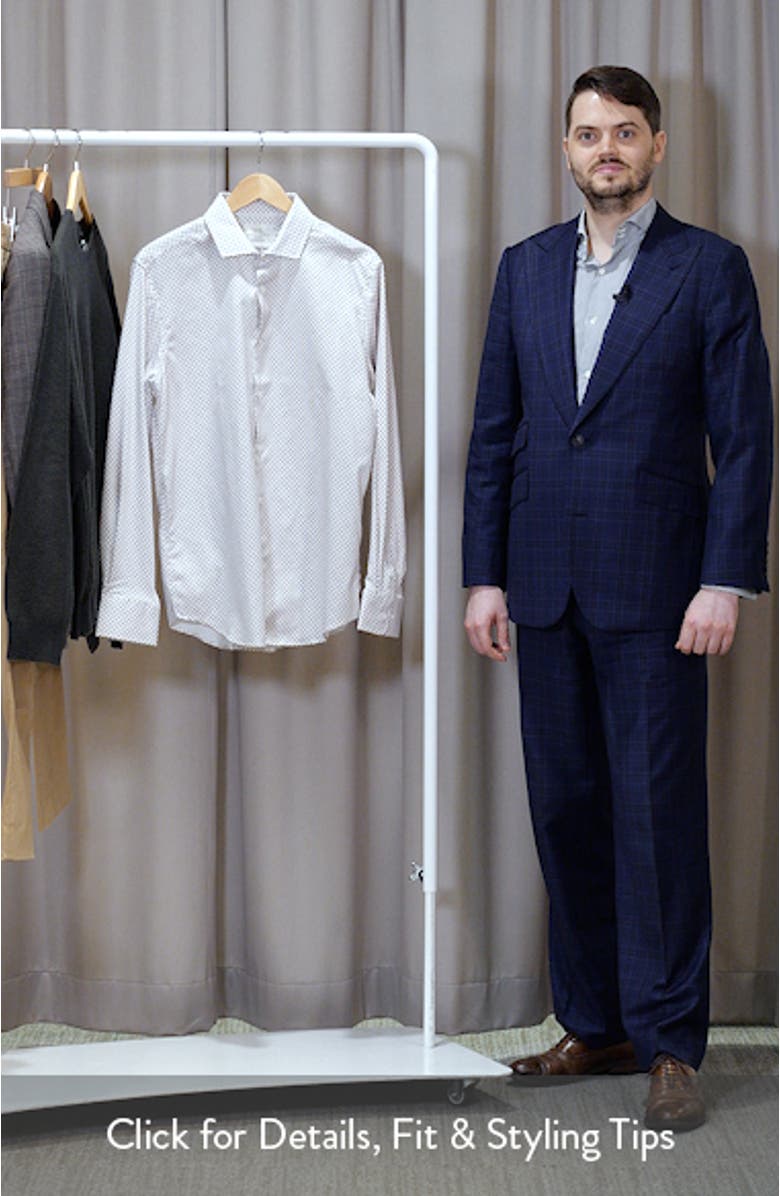 Slim Fit Floral Geo Reworked Cotton Dress Shirt, sales video thumbnail