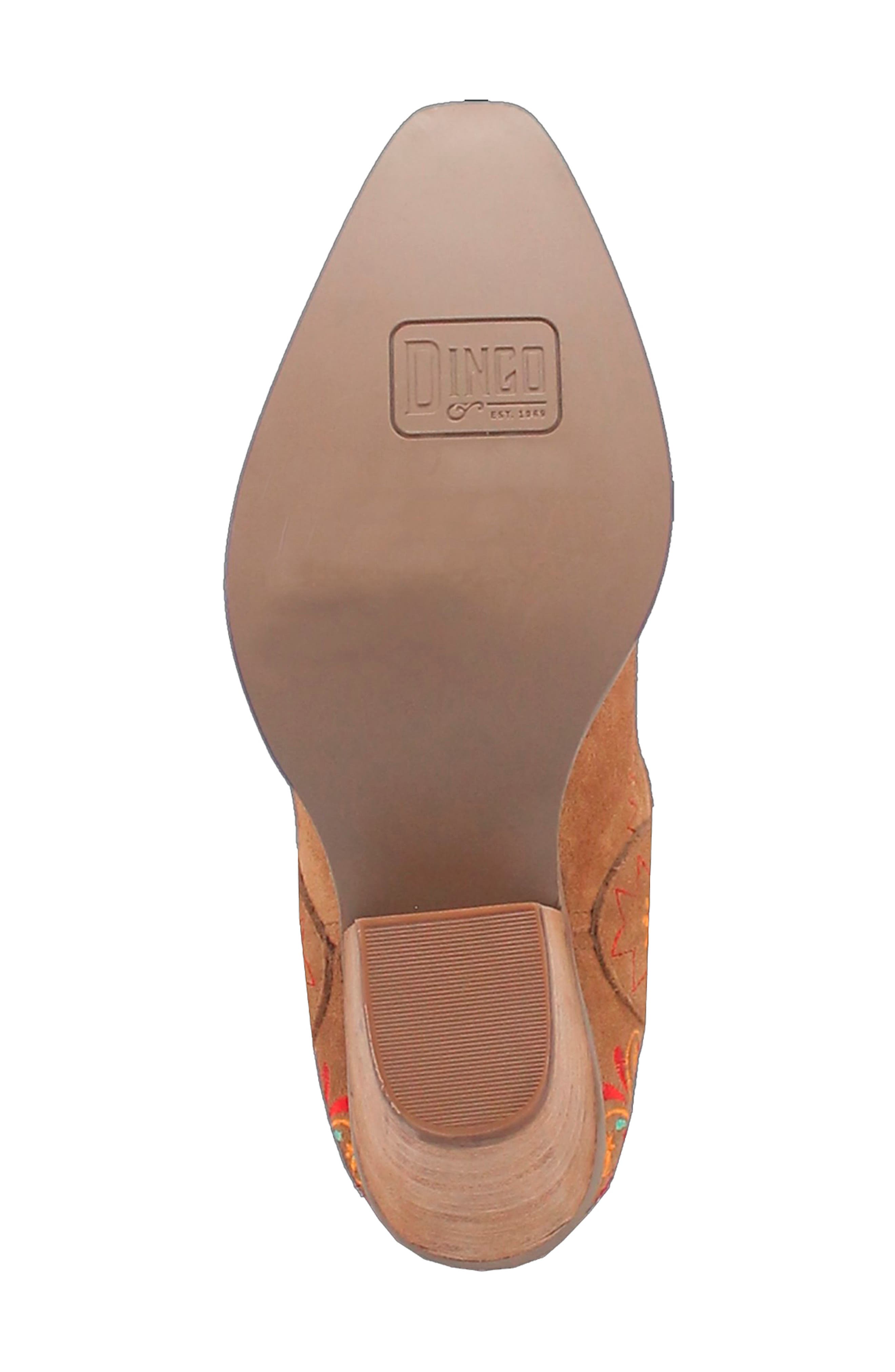 Dingo Sugar Bug Embroidered Western Boot, Alternate, color, Camel