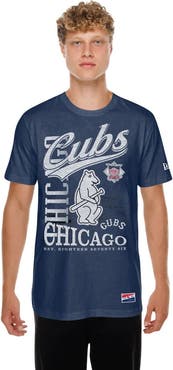 New Era Men's New Era Navy Chicago Cubs Oversized Throwback Distressed T-Shirt
