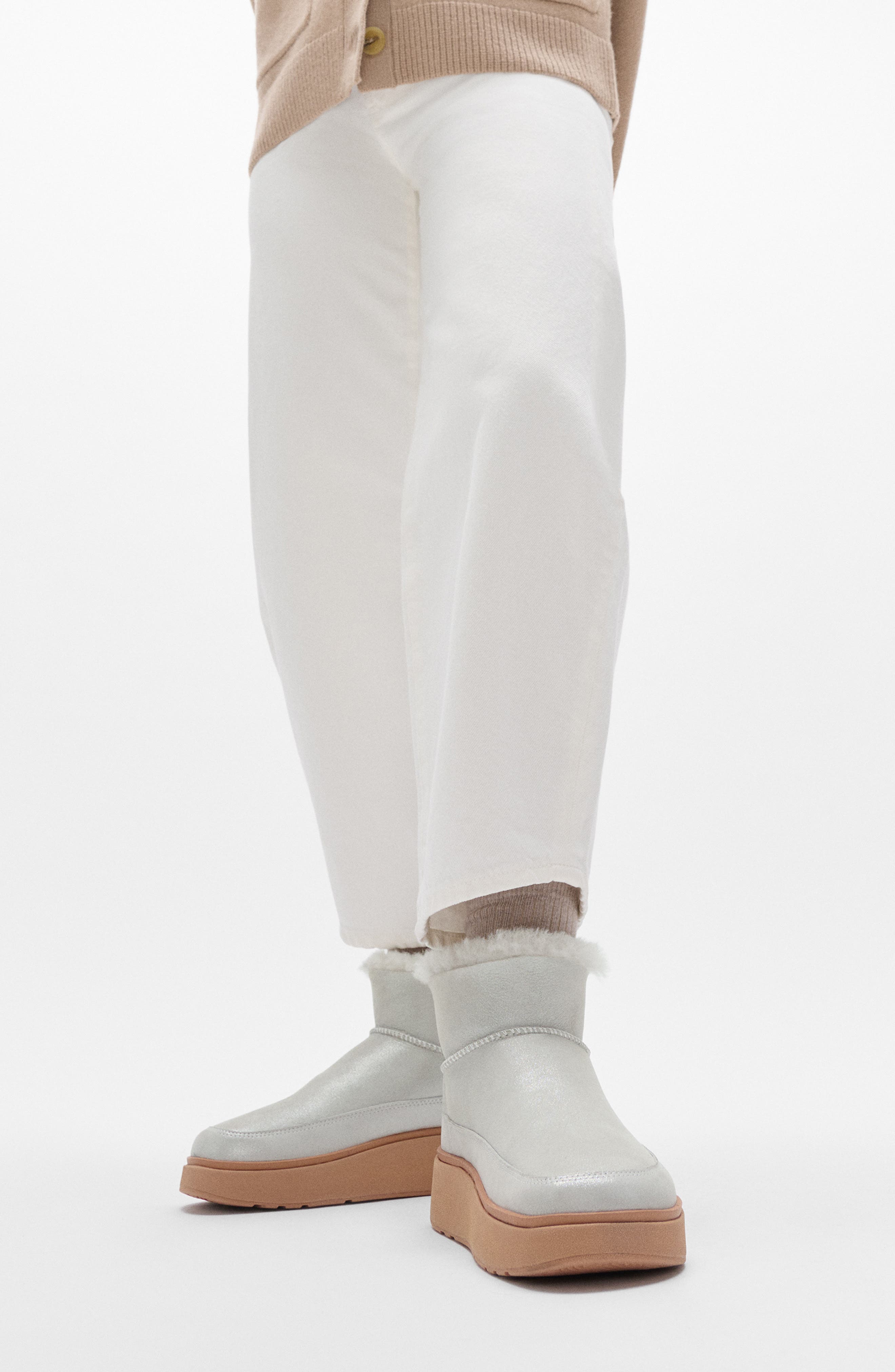 FitFlop Gen Fleece Ultra Mini Bootie, Alternate, color, Silver