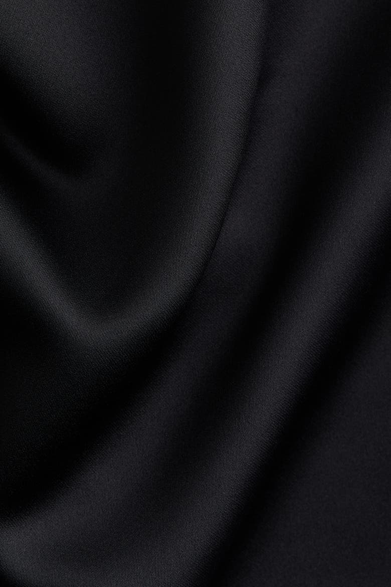 Scarf-detail Satin Top, Alternate, color, Black
