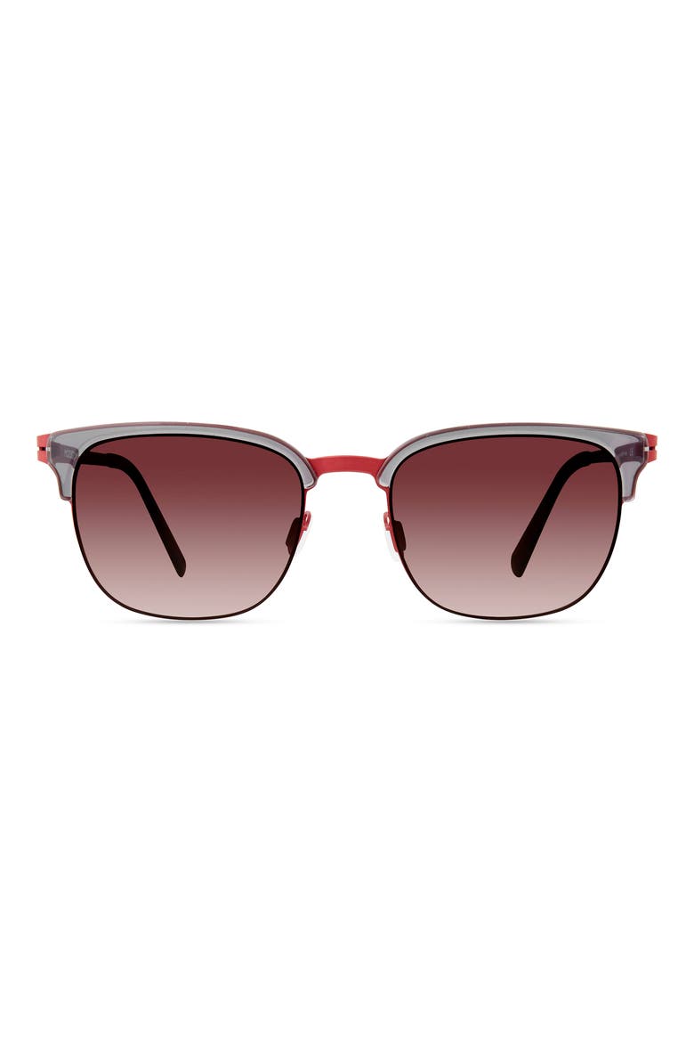 53mm Polarized Square Sunglasses, Main, color, BURGUNDY SMOKE